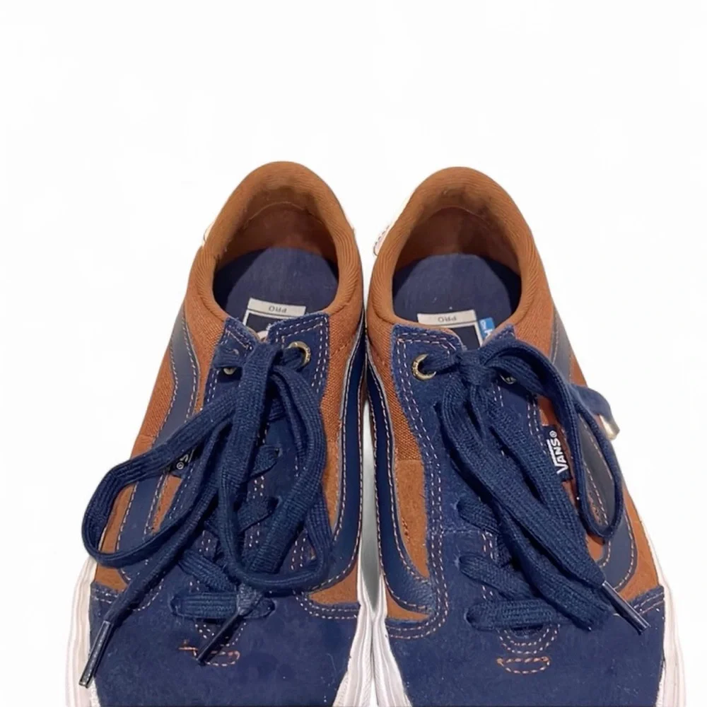 Vans Style 112 Pro Skate Shoes Blue Brown Suede